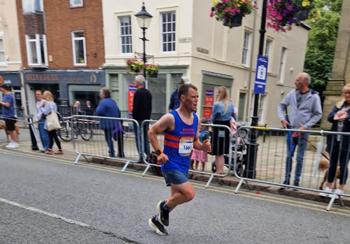 Danny Hannig at the Derby Ramathon heading for a PB - 30th June 2024